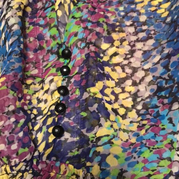 Size XL blue/yellow multi crop top by Cotton Expre - Picture 5 of 6